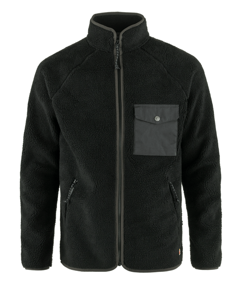 Fleece Fjällräven Masculino Vardag Pile Black Dark Grey