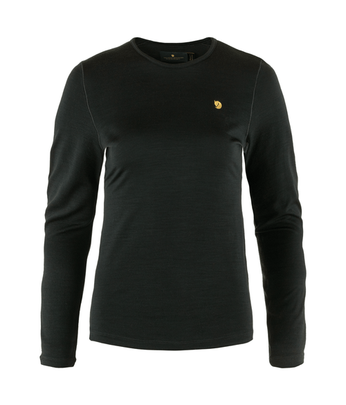 Camiseta Fjällräven Segunda Pele Feminina  Lã Merino Bergtagen Thinwool Black