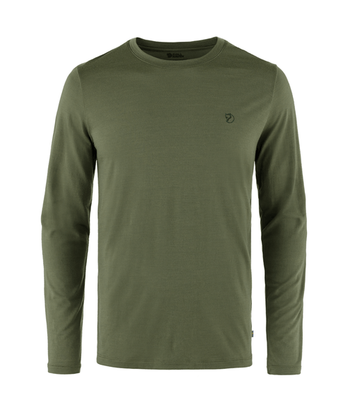 Camiseta Fjällräven Masculina Abisko Lã Merino Laurel Green