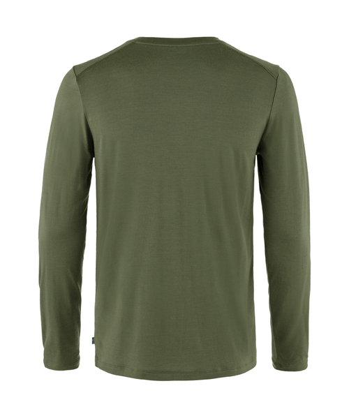 Camiseta Fjällräven Masculina Abisko Lã Merino Laurel Green