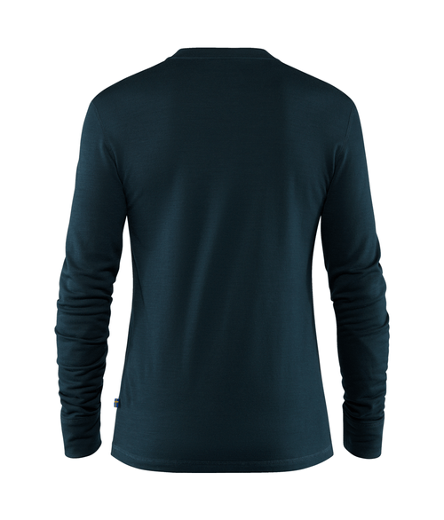 Camiseta Fjällräven Masculina Singi Henley Lã Merino Dark Navy