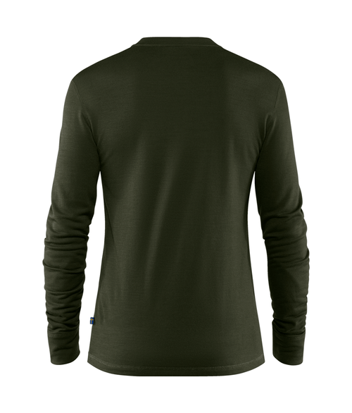 Camiseta Fjällräven Masculina Singi Henley Lã Merino Deep Forest