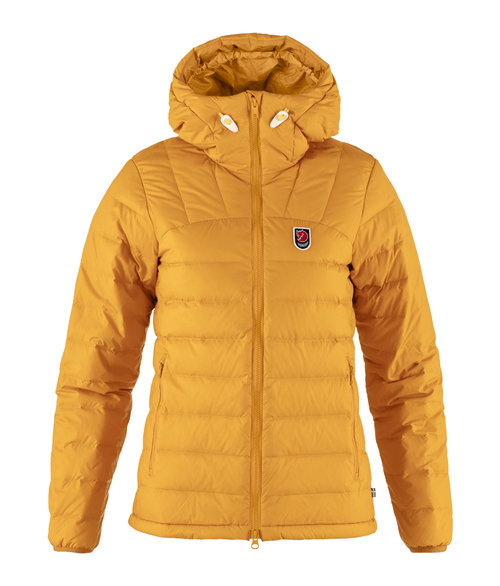 Jaqueta Feminina Fjällräven Expedition Pack Down com Capuz Mustard Yellow
