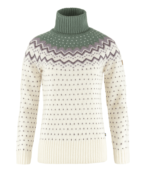 Suéter Feminino Fjällräven Övik Knit Roller Chalk White Patina Green