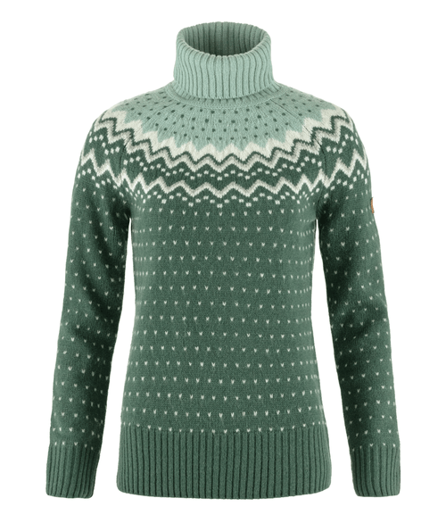 Suéter Feminino Fjällräven Övik Knit Roller Deep Patina Misty Green