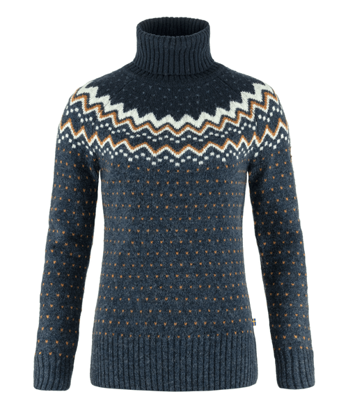 Suéter Feminino Fjällräven Övik Knit Roller Navy Dark Navy