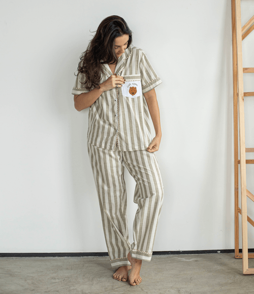 Calça PS.61 Feminina de Pijama Bege