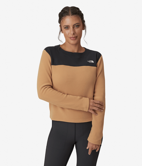 Fleece Feminino The North Face TKA 100 Glacier Crew Almond Butter