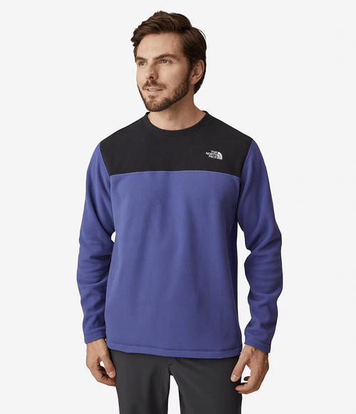 Fleece Masculino The North Face TKA 100 Glacier Crew Cave Blue