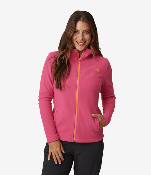 Fleece Feminino The North Face TKA 100 Glacier Full Zip com Capuz Mr. Pink