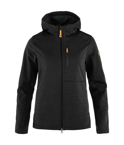 Fleece Feminino Fjällräven Keb com Capuz Black