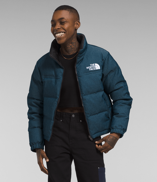 Jaqueta Feminina The North Face Reversível Nuptse '92 Denim Blue/TNF Black