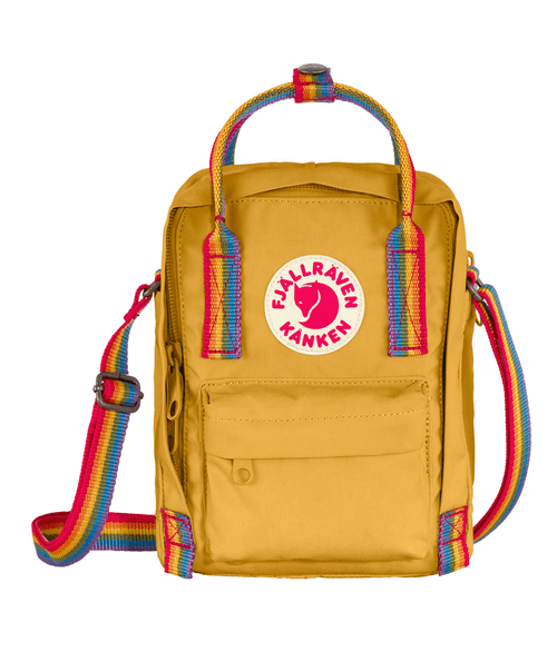 Bolsa Kånken Fjällräven Rainbow Sling Ochre-Rainbow Pattern