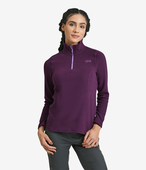 Fleece Feminino The North Face TKA 100 Glacier 1/4 Zip Black Currant Purple