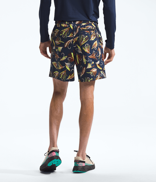 Short Masculino The North Face Class V Pathfinder Pull On Summit Navy Hand Tied Fly Print