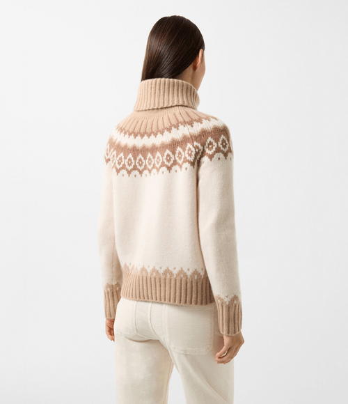 Suéter Bogner Feminino Ingrid Off-White/Marrom