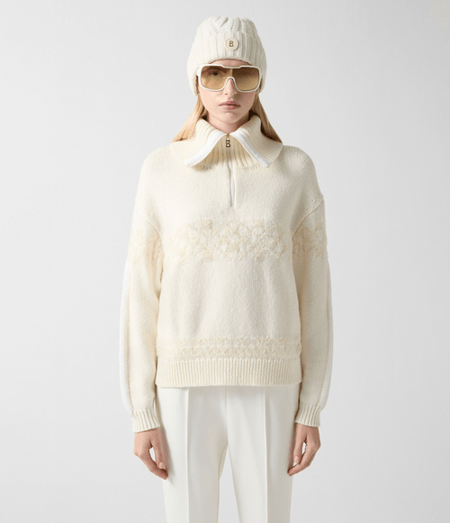 Suéter Bogner Feminino Troyer Elana Off-White