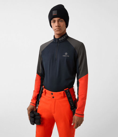 Camiseta Bogner Fire+Ice Masculina Segunda Pele Berkan Azul/Verde/Laranja