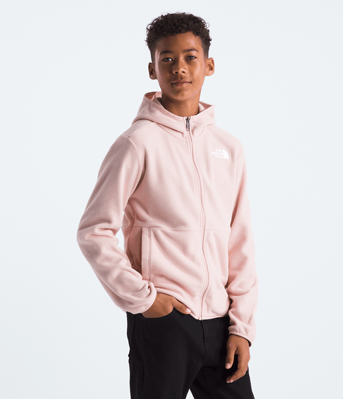 Fleece Teen The North Face TKA 100 Glacier Full-Zip com Capuz Pink Moss