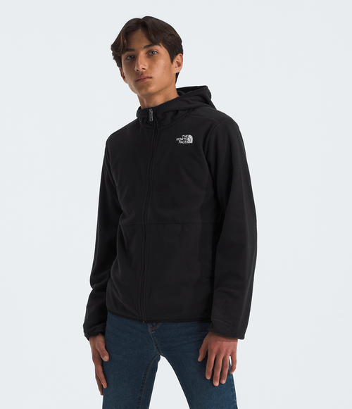 Fleece Teen The North Face TKA 100 Glacier Full-Zip com Capuz TNF Black