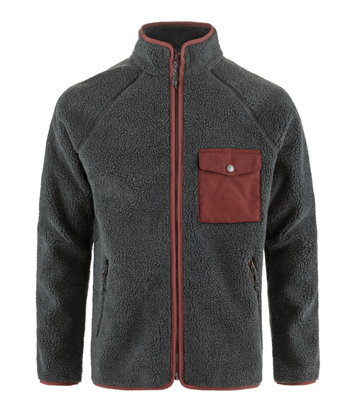 Fleece Masculino Fjällräven Vardag Pile Dark Grey-Maroon