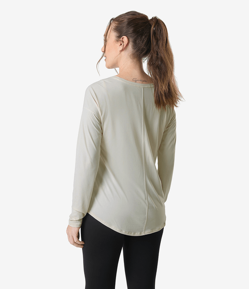 Camiseta The North Face Feminina Hyper Tee Manga Longa White Dune