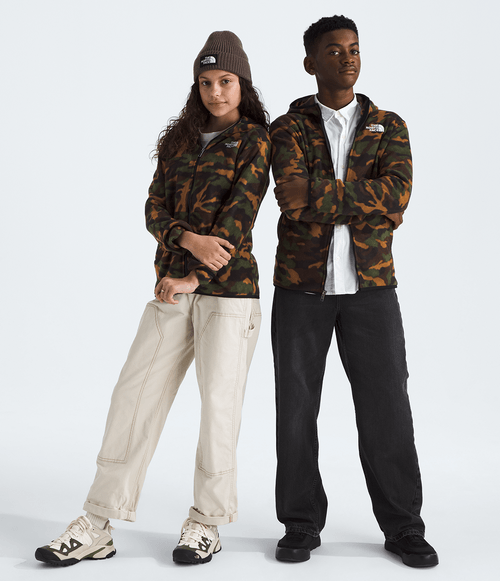 Fleece The North Face Infantil Teen Glacier Full Zip Com Capuz TNF Camo Print