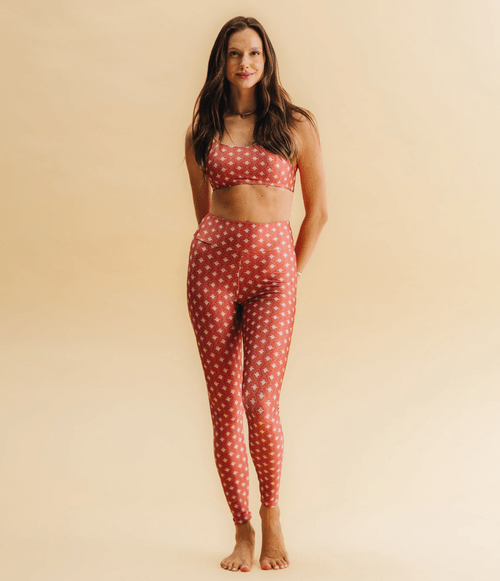 Calça Legging Melt Swim Feminina Slim Red Tile
