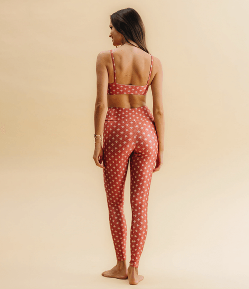 Calça Legging Melt Swim Feminina Slim Red Tile