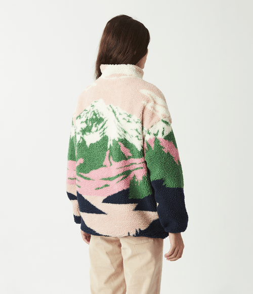 Fleece Picture Feminino Nyss Full Zip Cloudy Landscape