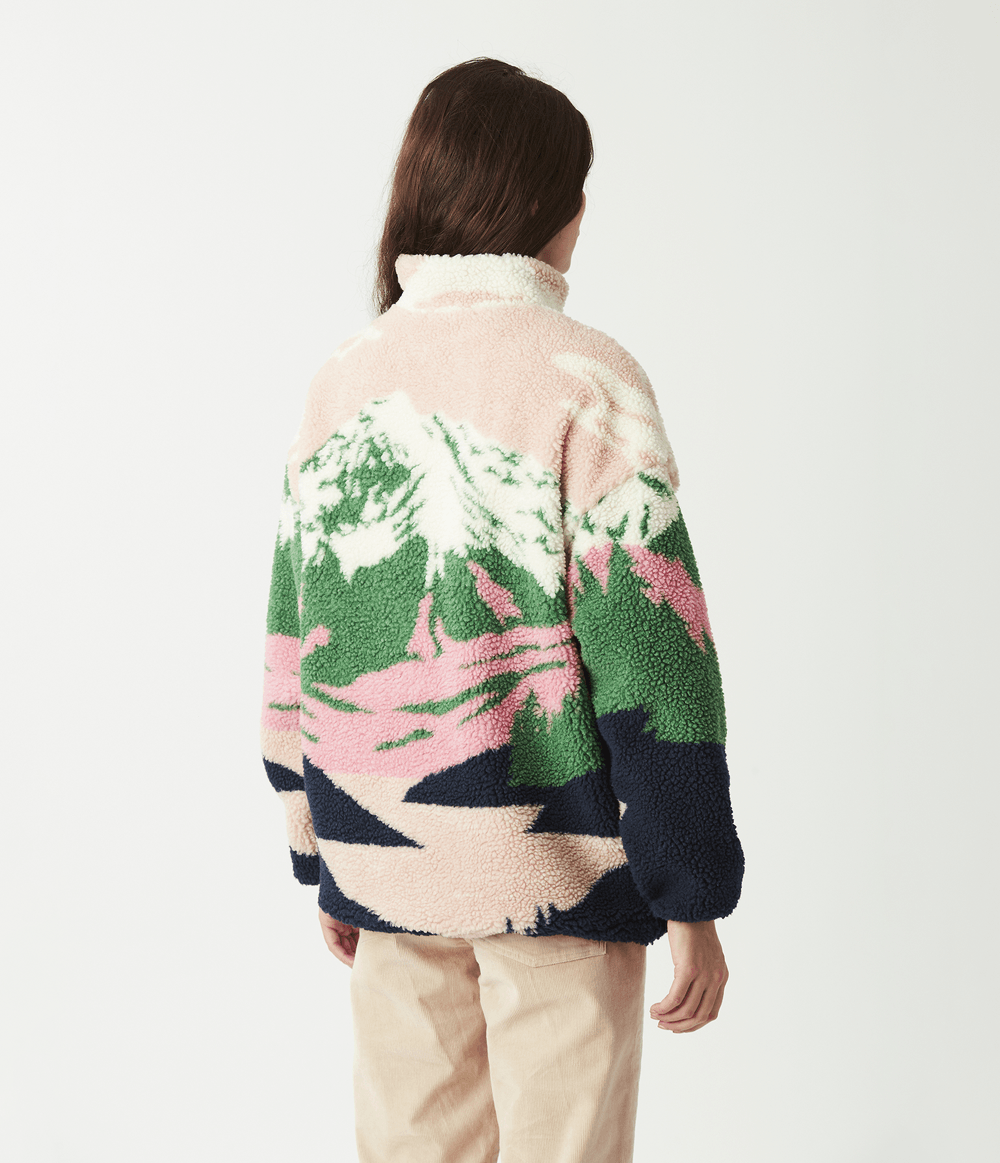 Fleece Picture Feminino Nyss Full Zip Cloudy Landscape - Explore Mode