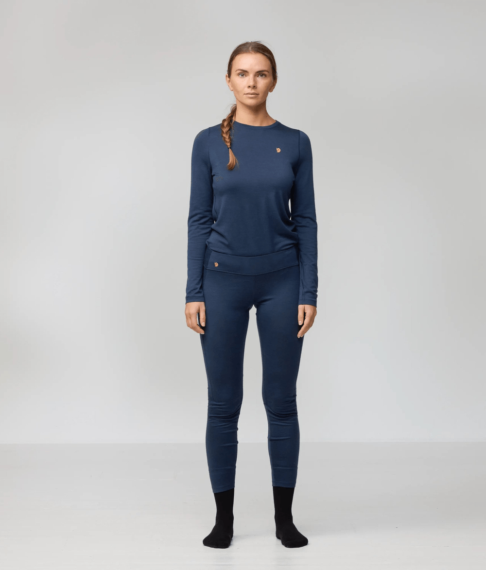 calca-fjallraven-segunda-pele-feminina-bergtagen-merino-190-mountain-blue-pp
