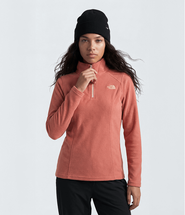 fleece-the-north-face-feminino-glacier-1-4-zip-mars-dust-pp